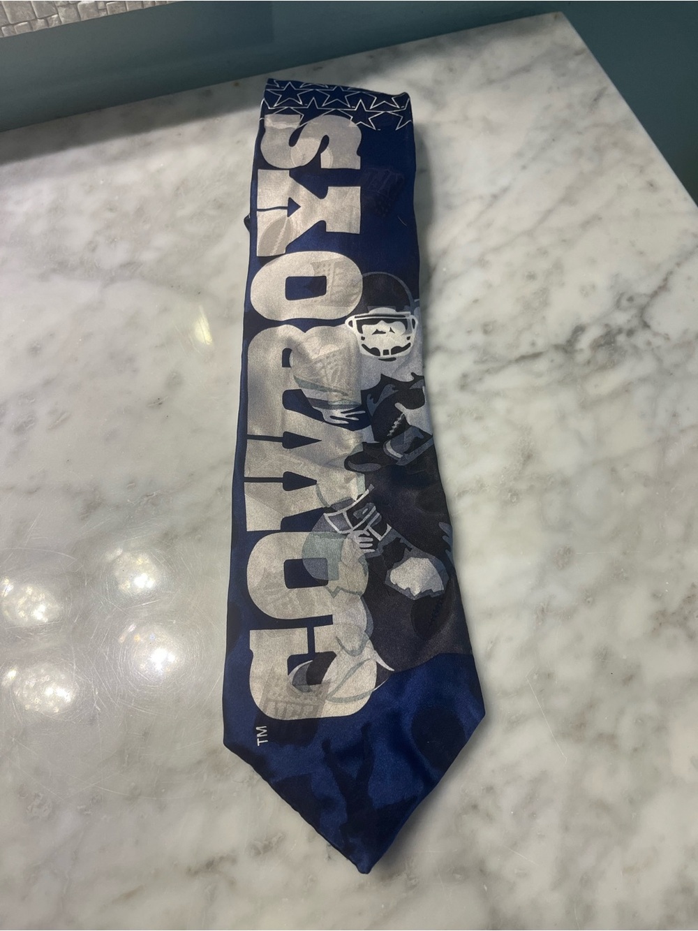 Pro Football Graphic Navy Blue Tie